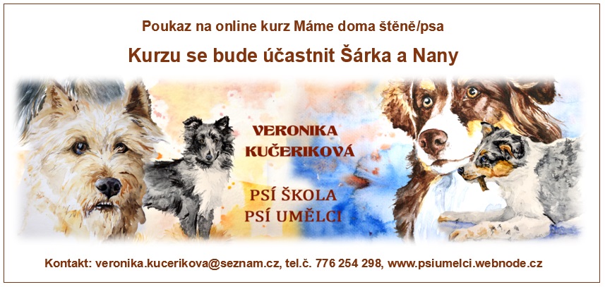 Certifikát o účasti v kurzu Máme doma štěně/psa
